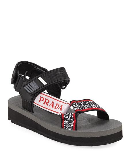 prada trek printed grip strap sandals|Prada sandals for sale.